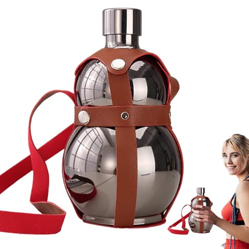 Anulely Wasserkürbis-Flasche | Sportwasserflasche, chinesische Wasserflasche, Edelstahl-Trinkflasche zum Angeln, Reisen, Spazierengehen, tägliches Trinken Anulely Wasserkürbis-Flasche | Sportwasserflasche, chinesische Wasserflasche, Edelstahl-Trinkflasche zum Angeln, Reisen, Spazierengehen, tägliches Trinken von Anulely