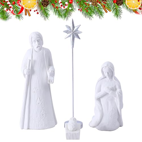 Anulely Weihnachtskrippe Set, Weihnachtskrippe aus Kunstharz, Weihnachtskrippe für Innen, elegantes Krippenset für Tischdekorationen Anulely Weihnachtskrippe Set, Weihnachtskrippe aus Kunstharz, Weihnachtskrippe für Innen, elegantes Krippenset für Tischdekorationen von Anulely