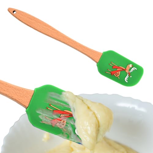 Anulely Weihnachtsspatel | Silikonspatel mit Griff | Schöner, hochtemperaturbeständiger Holzgriff Silikonspatel zum Rühren von Butter Creme Anulely Weihnachtsspatel | Silikonspatel mit Griff | Schöner, hochtemperaturbeständiger Holzgriff Silikonspatel zum Rühren von Butter Creme von Anulely