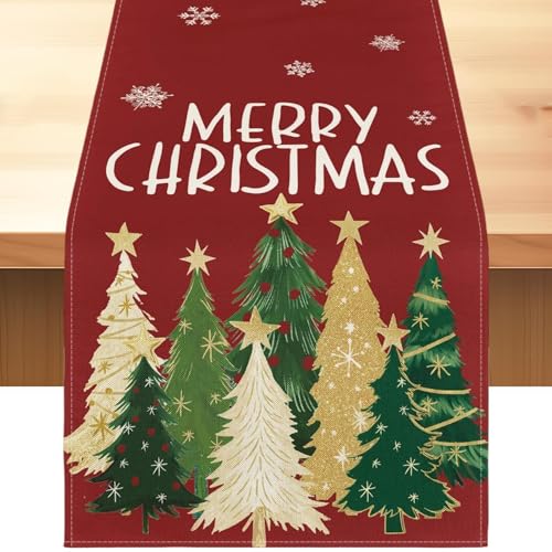 Anulely Weihnachtstischdecke – Festtagstischläufer im Bauernhausstil – Leinen-Tischdecke, saisonale Winter-Weihnachtsfeiern, Dekoration für Picknick-Abendessen Anulely Weihnachtstischdecke – Festtagstischläufer im Bauernhausstil – Leinen-Tischdecke, saisonale Winter-Weihnachtsfeiern, Dekoration für Picknick-Abendessen von Anulely