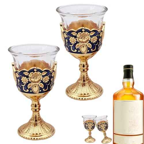 Anulely Weinglas-Set – Palast-Stil hohe Gläser Set – Retro Metall geprägte Weinbecher für Zuhause, Büros, Küche, Hochzeit Anulely Weinglas-Set – Palast-Stil hohe Gläser Set – Retro Metall geprägte Weinbecher für Zuhause, Büros, Küche, Hochzeit von Anulely