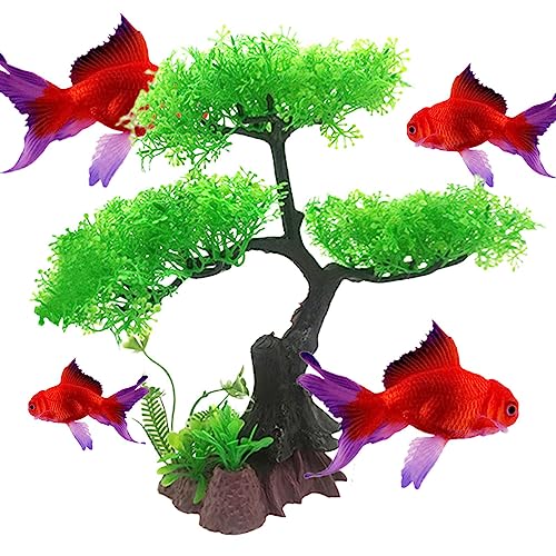Aquarium Bonsai Baum Künstliche Tank Dekorationen Blüte Baum & Gras Aquarium Set PVC Pflanzen Dekoration für Haushalt und Büro Aquarium Bonsai Baum Künstliche Tank Dekorationen Blüte Baum & Gras Aquarium Set PVC Pflanzen Dekoration für Haushalt und Büro von Anulely