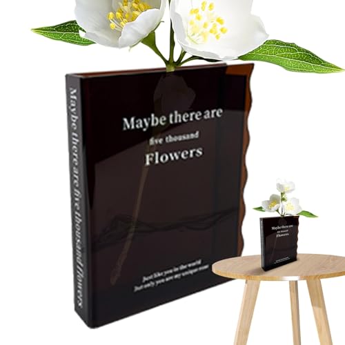 Blumenbuchvase, kulturelle Acrylvasen, moderne dekorative Vase, Buchform für Zuhause, Schlafzimmer, Wohnzimmer, Esstischdekoration Blumenbuchvase, kulturelle Acrylvasen, moderne dekorative Vase, Buchform für Zuhause, Schlafzimmer, Wohnzimmer, Esstischdekoration von Anulely