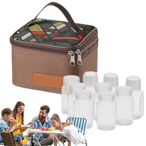 Camping-Gewürz-Set – Gewürzbehälter-Set | Tragbarer Halter mit großer Kapazität und 600D verschlüsselter Oxford-Tuch-Aufbewahrungstasche, auslaufsichere transparente Flasche für den Camping-Gewürz-Set – Gewürzbehälter-Set | Tragbarer Halter mit großer Kapazität und 600D verschlüsselter Oxford-Tuch-Aufbewahrungstasche, auslaufsichere transparente Flasche für den von Anulely