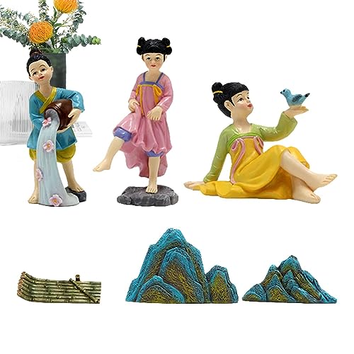 Chinesische Mädchen-Figur im chinesischen Stil, alte Nationaltänzerin, chinesischer Stil, Puppen-Design, Dekoration für Bücherregal, Schlafzimmer, TV-Schrank, , Wohnzimmer von Anulely