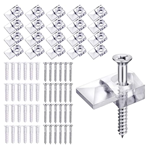 Clips | Spiegel-Montagehalter Glashalter Clips – Wiederverwendbare Halteklammern für Spiegel mit Schraube für Türen, Wände, Schränke Clips | Spiegel-Montagehalter Glashalter Clips – Wiederverwendbare Halteklammern für Spiegel mit Schraube für Türen, Wände, Schränke von Anulely