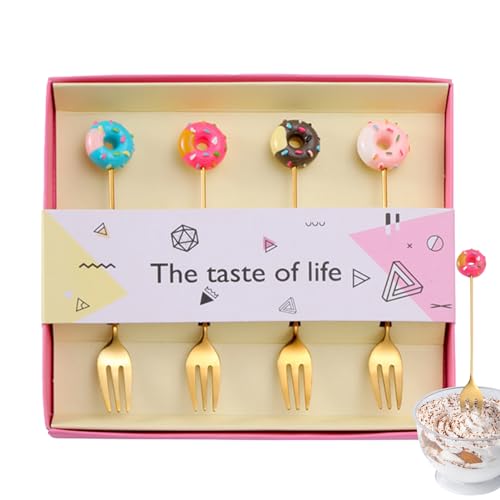 Dessertgabeln, Edelstahl-Gebäckgabel-Set, Donut-Teelöffel, Kaffee-Dessert-Kuchen-Tee-Rührlöffel, Heimgebäckgabel für Hochzeit, Café, Restaurant Dessertgabeln, Edelstahl-Gebäckgabel-Set, Donut-Teelöffel, Kaffee-Dessert-Kuchen-Tee-Rührlöffel, Heimgebäckgabel für Hochzeit, Café, Restaurant von Anulely