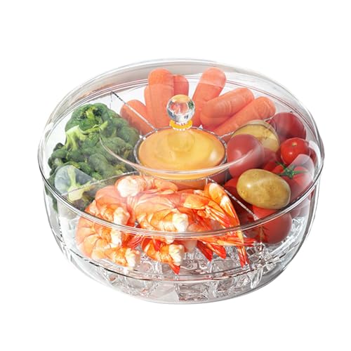 Drehbares Snacktablett - Trockenobstboxen | Geteiltes Serviertablett Vorspeise Snacktablett Platte für Obst Süßigkeiten Kinder mit Deckel Drehbares Snacktablett - Trockenobstboxen | Geteiltes Serviertablett Vorspeise Snacktablett Platte für Obst Süßigkeiten Kinder mit Deckel von Anulely