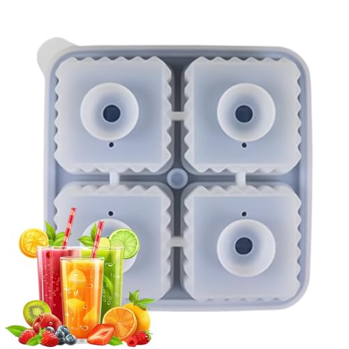Eiswürfelform | 4 Mulden aus Silikon, quadratisch, leicht zu lösen, tragbar für Getränke, Whiskey, Cocktails Eiswürfelform | 4 Mulden aus Silikon, quadratisch, leicht zu lösen, tragbar für Getränke, Whiskey, Cocktails von Anulely