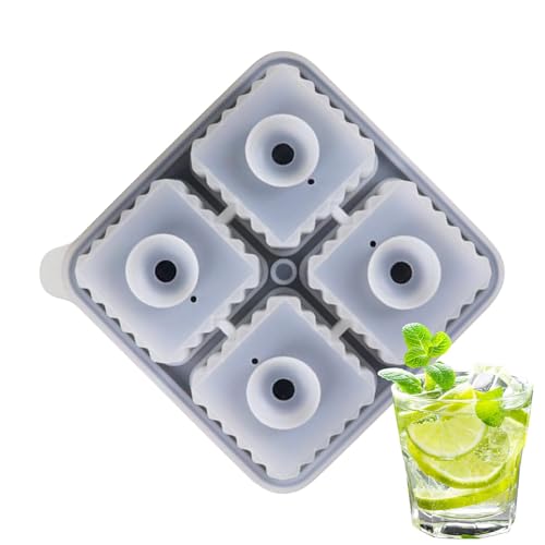Eiswürfelform – Kühlwürfel, auslaufsicher, mit 4 Mulden, leicht zu lösen, tragbar, für Getränke, Whiskey, Cocktails von Anulely
