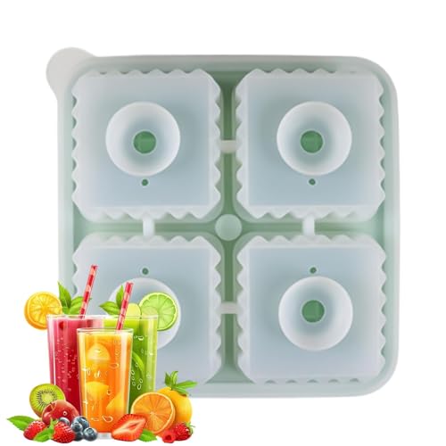 Eiswürfelform aus Silikon, auslaufsicher, mit 4 Mulden, leicht zu lösen, tragbar, für Getränke, Whiskey, Cocktails Eiswürfelform aus Silikon, auslaufsicher, mit 4 Mulden, leicht zu lösen, tragbar, für Getränke, Whiskey, Cocktails von Anulely