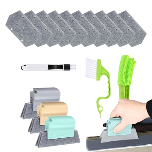 Fensterschienen-Reiniger-Set, 16 x Set, multifunktionale Rillen-Reinigungsbürste, kreative Reinigungsbürsten, Mehrzweck-Reinigungsset für Schiebetüren, Auto-Lüftungsöffnungen Fensterschienen-Reiniger-Set, 16 x Set, multifunktionale Rillen-Reinigungsbürste, kreative Reinigungsbürsten, Mehrzweck-Reinigungsset für Schiebetüren, Auto-Lüftungsöffnungen von Anulely