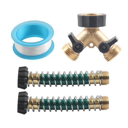 Gartenschlauch-Verteiler, 2-Wege, Schnellverbindung, Wasserhahn-Verteiler mit Federschutz, Schlauch-Zapfen-Adapter, 3/4-Zoll-Gewinde, 2-Wege-Anschluss für Outdoor-Gartenwäsche Gartenschlauch-Verteiler, 2-Wege, Schnellverbindung, Wasserhahn-Verteiler mit Federschutz, Schlauch-Zapfen-Adapter, 3/4-Zoll-Gewinde, 2-Wege-Anschluss für Outdoor-Gartenwäsche von Anulely