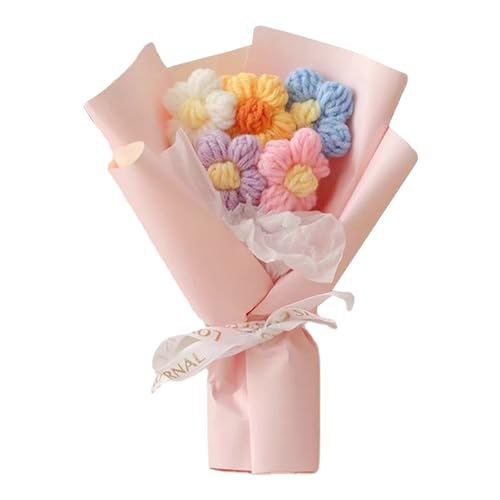 Häkelblumenstrauß, handgefertigter gestrickter künstlicher Blumenstrauß mit exquisiter Verpackung, Kunstpflanzen, Tischdekoration für Valentinstag, Muttertag Häkelblumenstrauß, handgefertigter gestrickter künstlicher Blumenstrauß mit exquisiter Verpackung, Kunstpflanzen, Tischdekoration für Valentinstag, Muttertag von Anulely
