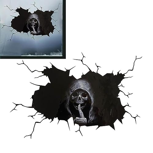 Halloween Schädel Aufkleber - Halloween Wand Boden Aufkleber | Wasserdichter Halloween Schädel Aufkleber Auto Heckemblem Abzeichen Aufkleber Aufkleber für Kofferraum Tür Wand Halloween Schädel Aufkleber - Halloween Wand Boden Aufkleber | Wasserdichter Halloween Schädel Aufkleber Auto Heckemblem Abzeichen Aufkleber Aufkleber für Kofferraum Tür Wand von Anulely