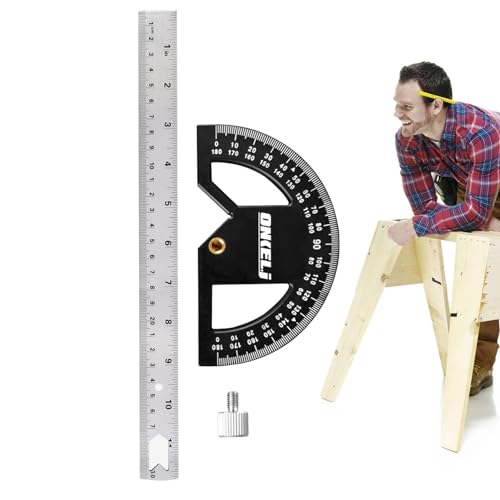 Holzbearbeitungs-Messwerkzeuge – Präzisions-Lineal, Winkellineal, Markierungslineal, Anreißwerkzeug, -Lineal, Zoll und metrisch, 180 Grad verstellbar Holzbearbeitungs-Messwerkzeuge – Präzisions-Lineal, Winkellineal, Markierungslineal, Anreißwerkzeug, -Lineal, Zoll und metrisch, 180 Grad verstellbar von Anulely