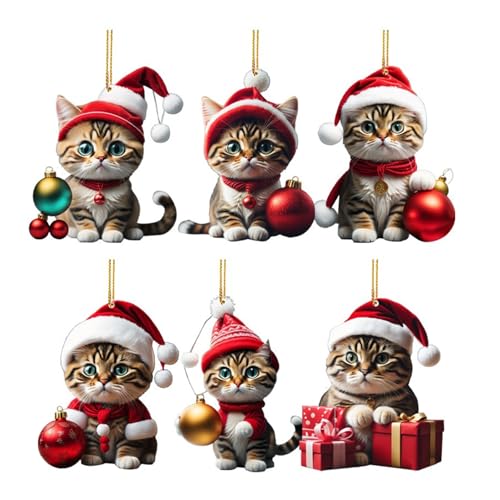 Katze hängende Ornament, Katzenfiguren Dekoration Ornamente, 2D dekorative hängende Tierornamente für Fenster, Tür, Wand, Baum Katze hängende Ornament, Katzenfiguren Dekoration Ornamente, 2D dekorative hängende Tierornamente für Fenster, Tür, Wand, Baum von Anulely