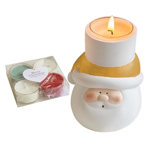 Kerzenhalter – Weihnachtstisch-Dekorationen – Handwerkskunst, niedliche Weihnachtstischaufsätze, 4 x Kerzen im Lieferumfang enthalten, für Strumpffüller Kerzenhalter – Weihnachtstisch-Dekorationen – Handwerkskunst, niedliche Weihnachtstischaufsätze, 4 x Kerzen im Lieferumfang enthalten, für Strumpffüller von Anulely