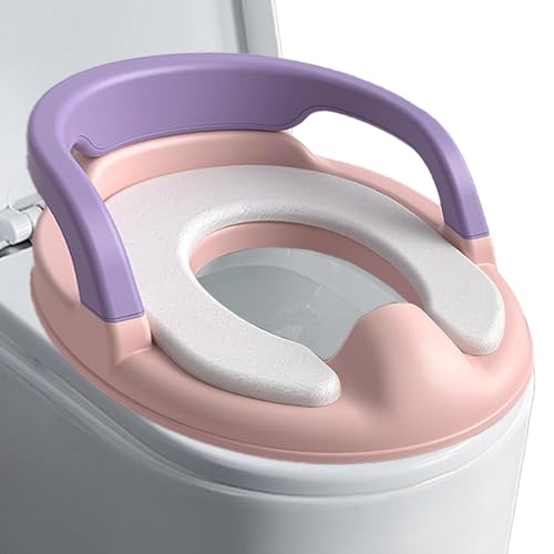 Kinder-Toilettensitz, -Töpfchentraining-Toilette mit Griffen, rutschfeste Töpfchensitze für Kleinkinder, Toilettentrainer mit weichem Kissen für Kinder, , Mädchen von Anulely