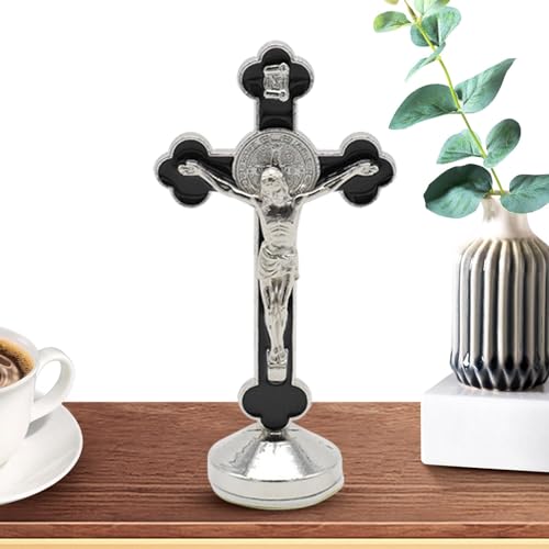 Kleine Jesusstatue – Metall-Tischdekoration, realistische Jesus-Skulpturen für Bücherregale, tragbare Dekoration mit Sockel für Schränke Kleine Jesusstatue – Metall-Tischdekoration, realistische Jesus-Skulpturen für Bücherregale, tragbare Dekoration mit Sockel für Schränke von Anulely