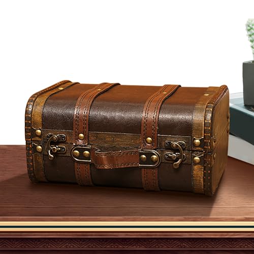 Kleine Truhe, kleine Holztruhe mit Griff, Erinnerungsbox zur Aufbewahrung von Schmuck, Schatzperlen, kleine Truhe für und Heimdekoration Kleine Truhe, kleine Holztruhe mit Griff, Erinnerungsbox zur Aufbewahrung von Schmuck, Schatzperlen, kleine Truhe für und Heimdekoration von Anulely