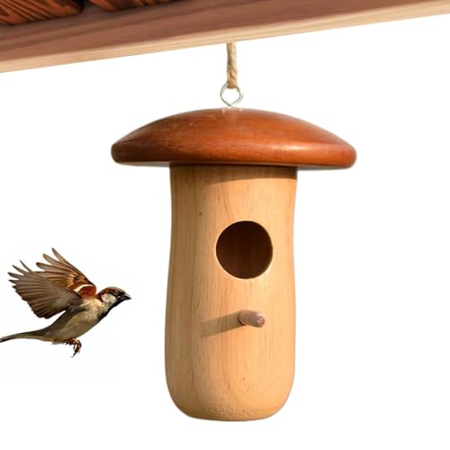 Kolibri Nest Haus, Kolibri Box zum Nisten, Holz Pilz Hütte Tierheim Gartenhütte für Outdoor Hof Baum Balkon Terrasse Hof Kolibri Nest Haus, Kolibri Box zum Nisten, Holz Pilz Hütte Tierheim Gartenhütte für Outdoor Hof Baum Balkon Terrasse Hof von Anulely