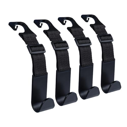Kopfstützenhaken für Auto, Geldbörsen-Haken für Auto-Kopfstütze, verstellbarer Taschenaufhänger, Rücksitz-Organizer, Fahrzeugzubehör für Handtasche, Kleidung, Mäntel, Hüte von Anulely