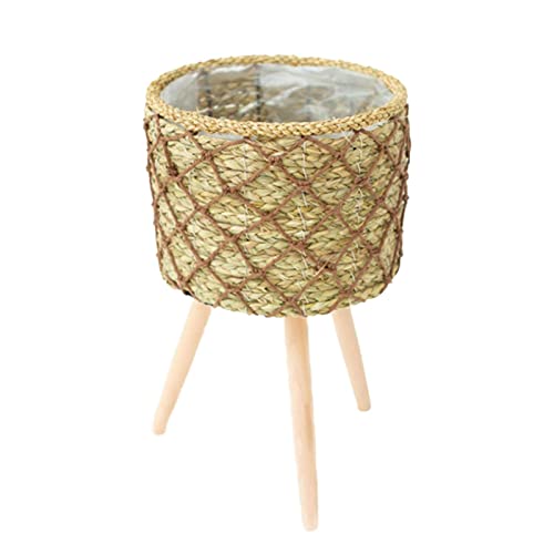 Korb Pflanzenständer mit Beinen - Blumenhalter mit 3 Holzbeinen | Blumenhalter Pflanzgefäß Ständer Halter Pflanztopf Ständer Indoor Pflanzkübel Topfkorb Pflanzenhalter von Anulely