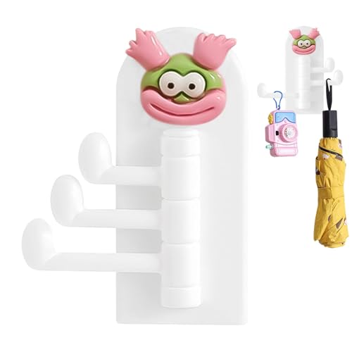 Kreativer selbstklebender Kleiderhaken | Cartoon-Wandhaken – selbstklebende Tasche Wanddekorationen 180 Grad drehbar für Schal, Hut, Handtuch, Schlüssel – Kinder Mädchen von Anulely