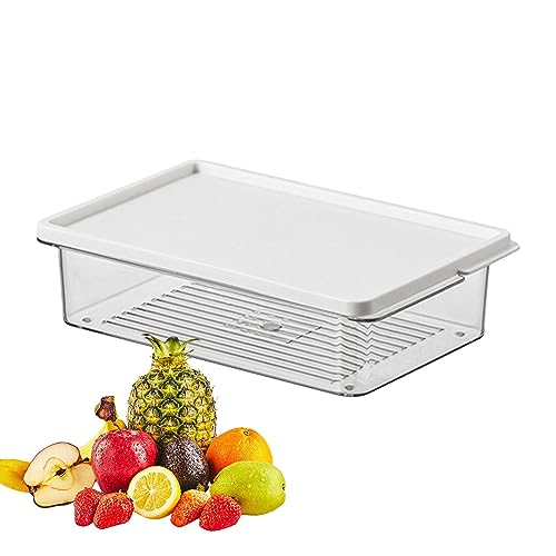 Kühlschrank-Organizer-Behälter – Lebensmittel-Aufbewahrungsbox mit Deckel, großes Fassungsvermögen, stapelbar, Kühlschrank-Lebensmittelhalter für Küche, , Obst und Eier Kühlschrank-Organizer-Behälter – Lebensmittel-Aufbewahrungsbox mit Deckel, großes Fassungsvermögen, stapelbar, Kühlschrank-Lebensmittelhalter für Küche, , Obst und Eier von Anulely