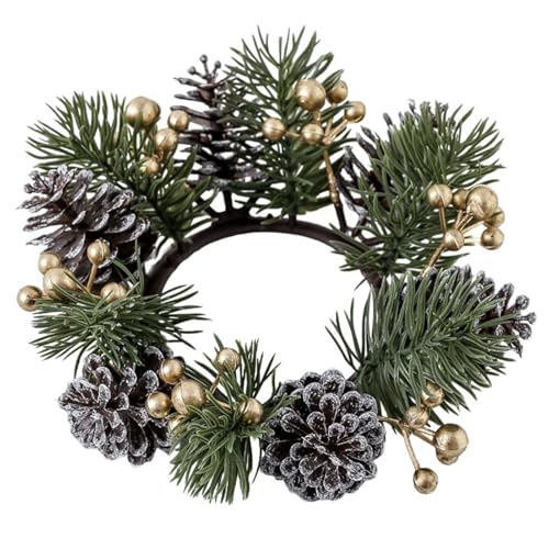 Künstliche , Kerzenring, Kränze von Stumpenkerzen für Weihnachten, Heimdekoration, Kerzenkranz für Esstisch, Tafelaufsätze, Zuhause, Party, Tischdekoration, 4 Stück Künstliche , Kerzenring, Kränze von Stumpenkerzen für Weihnachten, Heimdekoration, Kerzenkranz für Esstisch, Tafelaufsätze, Zuhause, Party, Tischdekoration, 4 Stück von Anulely