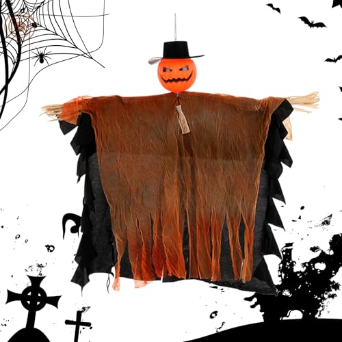 Kürbis Geist, Gruselige Vogelscheuche für Terrasse, Gruselige Vogelscheuche mit flexiblem Kopf und Armen für Halloween Garten Outdoor Rasen Terrasse Decke Hof Baum Wand Fenster Kürbis Geist, Gruselige Vogelscheuche für Terrasse, Gruselige Vogelscheuche mit flexiblem Kopf und Armen für Halloween Garten Outdoor Rasen Terrasse Decke Hof Baum Wand Fenster von Anulely