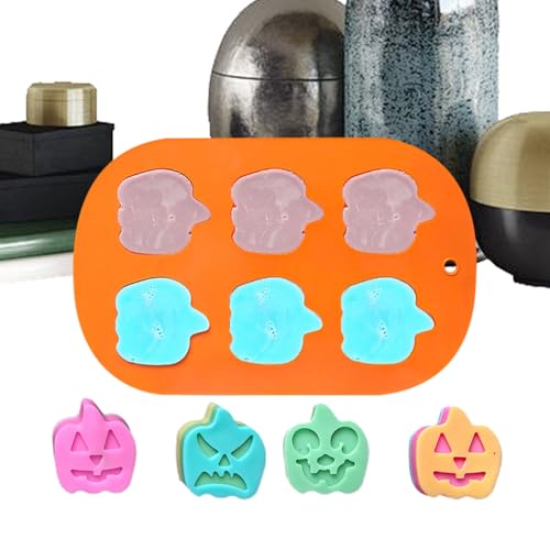 Kürbis-Silikonform zum Backen – 6 Gitter Halloween Herbst Silikonform – Dessert-Backblech Kuchendekoration Form Gebäckform für , , Seife, Harz, Kerzen, Bastelprojekte von Anulely