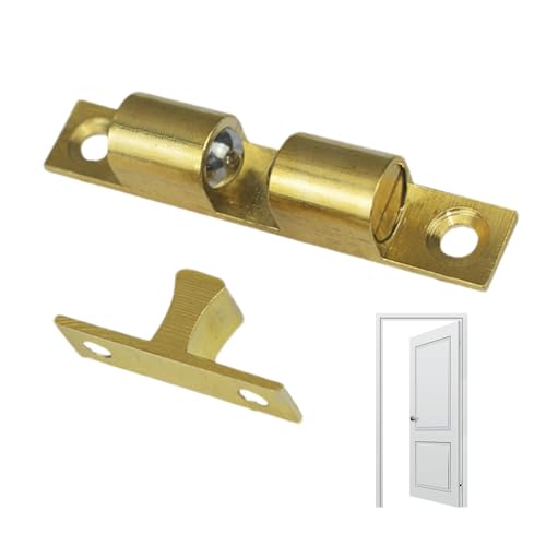 Kugeltürschnäpper – Messing Doppelrollen-Möbeltürkugelriegel, Schranktürschnäpper Schranktür-Hardware, Kupferperlenschnalle für Möbel, Schrank, Tür, Bücherregal Kugeltürschnäpper – Messing Doppelrollen-Möbeltürkugelriegel, Schranktürschnäpper Schranktür-Hardware, Kupferperlenschnalle für Möbel, Schrank, Tür, Bücherregal von Anulely
