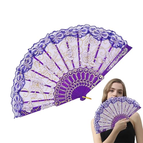 Lace Floral Folding Hand Fans | Hand Floral Foldable Lace Fan - Foldable Lace Hand Fan for Cultural Events, Stage Performances and Theme Parties Lace Floral Folding Hand Fans | Hand Floral Foldable Lace Fan - Foldable Lace Hand Fan for Cultural Events, Stage Performances and Theme Parties von Anulely