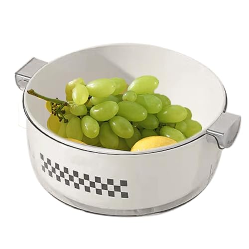 Lebensmittelsieb, doppellagig, Reinigungsschüssel, Küchensieb, vielseitige Lebensmittelsieb, Küchenhelfer für Salate, , Obst, Beeren Lebensmittelsieb, doppellagig, Reinigungsschüssel, Küchensieb, vielseitige Lebensmittelsieb, Küchenhelfer für Salate, , Obst, Beeren von Anulely