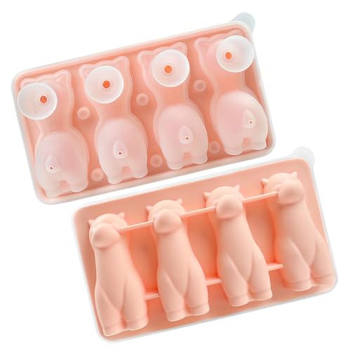 Lustige Eisformen – Eiswürfelform – -Form, 4 Mulden, Silikon-Süßigkeitenformen, Küchenwerkzeug für Whiskey, Cocktails, Tee, Kaffee, Cupcake-Topper Lustige Eisformen – Eiswürfelform – -Form, 4 Mulden, Silikon-Süßigkeitenformen, Küchenwerkzeug für Whiskey, Cocktails, Tee, Kaffee, Cupcake-Topper von Anulely