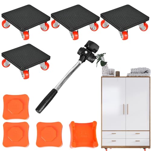 Möbelheber | Robuster, um 360° drehbarer Möbelheber mit 4 Rädern – tragbarer, rutschfester Zieh- und Hebe-Hardware-Schieber für Klavier, Sofa, Bett, Schrank, Stuhl, Schreibtisch, Garage Möbelheber | Robuster, um 360° drehbarer Möbelheber mit 4 Rädern – tragbarer, rutschfester Zieh- und Hebe-Hardware-Schieber für Klavier, Sofa, Bett, Schrank, Stuhl, Schreibtisch, Garage von Anulely