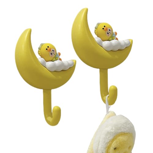Niedliche Handtuchhaken, selbstklebende Wandhaken, 2 x Mond, keine Spuren, selbstklebend, Wandmontage, Schmuck-Organizer, niedlich für Schlüssel, Wohnung, Eingangsbereich Niedliche Handtuchhaken, selbstklebende Wandhaken, 2 x Mond, keine Spuren, selbstklebend, Wandmontage, Schmuck-Organizer, niedlich für Schlüssel, Wohnung, Eingangsbereich von Anulely