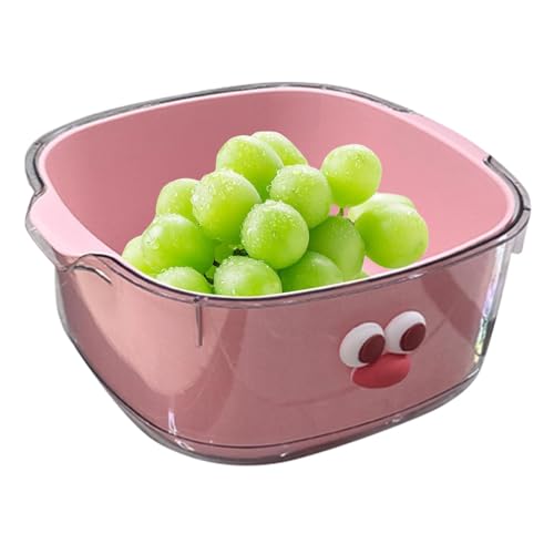 Obstsieb-Schüssel | 2-in-1-Lebensmittel-Ablaufbecken – doppellagige Obst- -Waschsiebe, niedlicher Nudel-Reissiebkorb für Salat, Beeren Obstsieb-Schüssel | 2-in-1-Lebensmittel-Ablaufbecken – doppellagige Obst- -Waschsiebe, niedlicher Nudel-Reissiebkorb für Salat, Beeren von Anulely