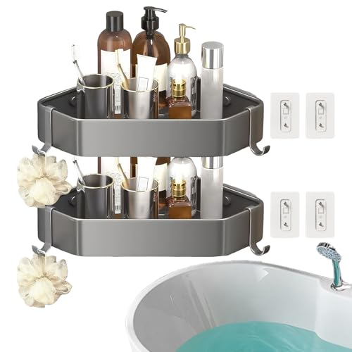 Regal für Dusche, dreieckiges Badezimmer-Regal, platzsparendes dreieckiges Dusch-Eckregal für Badewanne, Wohnung, Schlafsaal, Wohnmobil Regal für Dusche, dreieckiges Badezimmer-Regal, platzsparendes dreieckiges Dusch-Eckregal für Badewanne, Wohnung, Schlafsaal, Wohnmobil von Anulely