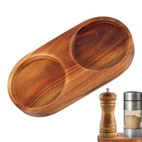 Salz- und Pfeffertablett für Theke, Holzmühlenablage – Esstischschutz, Holztablett für Mühlen mit weniger als 6,1 cm Durchmesser Salz- und Pfeffertablett für Theke, Holzmühlenablage – Esstischschutz, Holztablett für Mühlen mit weniger als 6,1 cm Durchmesser von Anulely