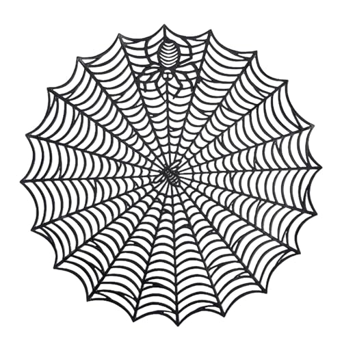 Schwarze Spinnennetz-Tischmatte – Wasserdichte Wärmeisolierung Platzsets im Spinnennetz-Design – Festliche Untersetzer, Multifunktionales Anti-Rutsch-Tischset für Zuhause, Restaurants Schwarze Spinnennetz-Tischmatte – Wasserdichte Wärmeisolierung Platzsets im Spinnennetz-Design – Festliche Untersetzer, Multifunktionales Anti-Rutsch-Tischset für Zuhause, Restaurants von Anulely