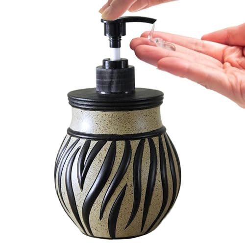 Seifenspender für Badezimmer, Zebra-Muster, Handseifenspender für Badezimmer, nachfüllbar, Retro-Flaschenbehälter, Pumpenhalter für Schminktisch, Dusche, Zuhause, Lotionöl von Anulely