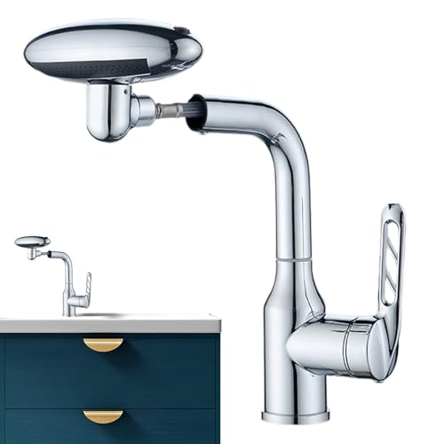 Waschbeckenarmatur | Badezimmer-Wasserhahn mit einem Griff, auslaufsicher, um 360 Grad drehbar, Auslauf-Design, 4 Modi, Hardware für Waschküche, Toilette, Duschraum Waschbeckenarmatur | Badezimmer-Wasserhahn mit einem Griff, auslaufsicher, um 360 Grad drehbar, Auslauf-Design, 4 Modi, Hardware für Waschküche, Toilette, Duschraum von Anulely