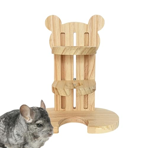 Wasserflaschenhalter aus Holz für Hamster, Wasserflaschenhalter für Hamster, tropffreier Wasserflaschenhalter – Verstellbarer Flaschenhalter aus Holz, Halterung in Bärenform von Anulely