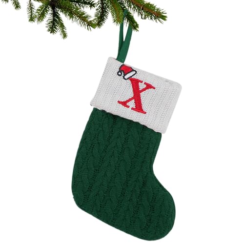 Weihnachtsbaum-Strümpfe, Dekoration, 26 Initialen, bestickte Strümpfe, Dekoration, festliche Geschenktüte, Grün / Weiß, saisonale Strümpfe für Tür, Treppe Weihnachtsbaum-Strümpfe, Dekoration, 26 Initialen, bestickte Strümpfe, Dekoration, festliche Geschenktüte, Grün / Weiß, saisonale Strümpfe für Tür, Treppe von Anulely