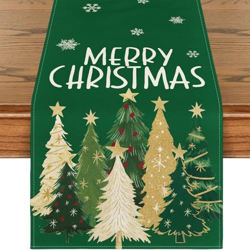 Weihnachtstischläufer, Bauernhaus-Tischläufer, Leinen, rechteckig, Bauernhaus-Tischläufer, Weihnachtstischdecke für saisonale Winterküche, Esstischdekoration Weihnachtstischläufer, Bauernhaus-Tischläufer, Leinen, rechteckig, Bauernhaus-Tischläufer, Weihnachtstischdecke für saisonale Winterküche, Esstischdekoration von Anulely