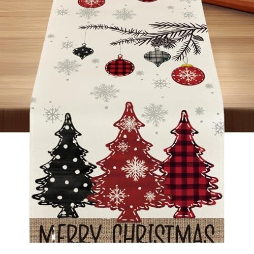 Weihnachtstischläufer, rustikale Weihnachtsbaum-Tischdecke, Tischdecke, Bauernhaus-Esstischdekoration, Frohe Weihnachten, Läufer für Zuhause, Partys, Küche, Esstisch Weihnachtstischläufer, rustikale Weihnachtsbaum-Tischdecke, Tischdecke, Bauernhaus-Esstischdekoration, Frohe Weihnachten, Läufer für Zuhause, Partys, Küche, Esstisch von Anulely
