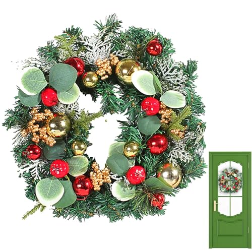 Weihnachtstürkranz, künstlicher Weihnachtskranz, Dekoration, Urlaubsdekorationen mit Tannennadeln und roten Beeren für , Fenster, Wand Weihnachtstürkranz, künstlicher Weihnachtskranz, Dekoration, Urlaubsdekorationen mit Tannennadeln und roten Beeren für , Fenster, Wand von Anulely